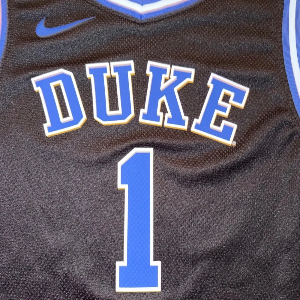 Nike Duke Blue Devils Basketball Jersey Kids Large Black Blue #1‎ Dri-FIT Elite